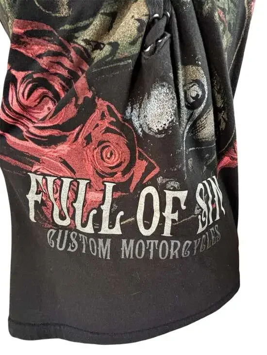 Metal Mulisha Full Of Sin Custom Motorcycles Lace-Up Tank Top - Picture 2 of 4